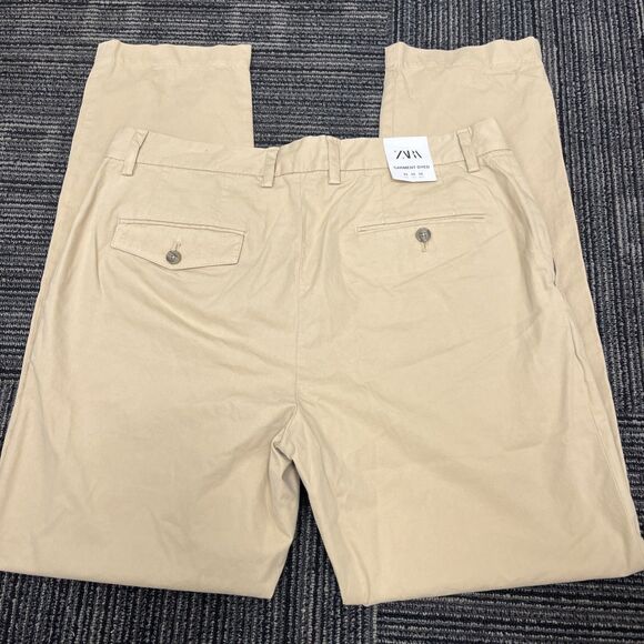 ZARA Men’s Chinos Pants Business Classic Casual Attire Straight Leg Size 32x30 - Picture 1 of 11
